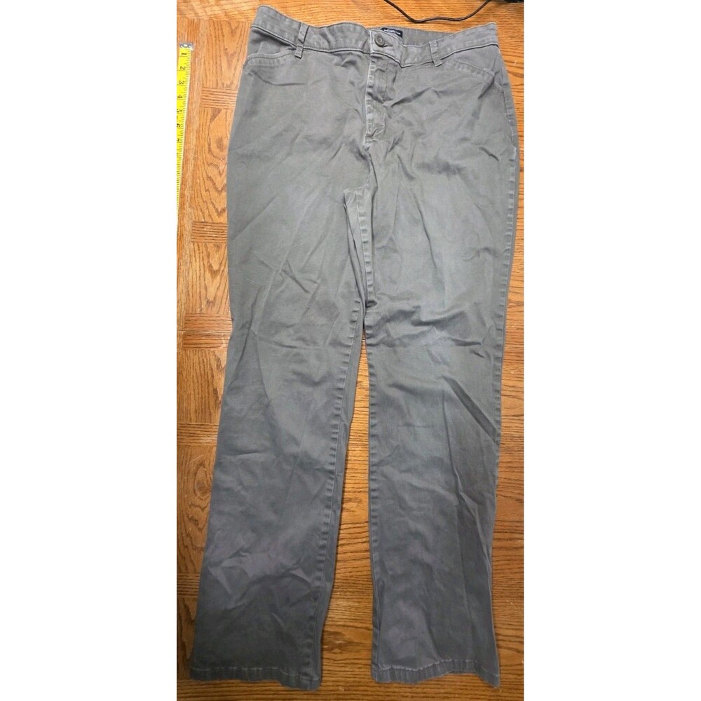 Lee Relaxed Fit Straight Mid-Rise Brown Chinos Women's Size 14 Long